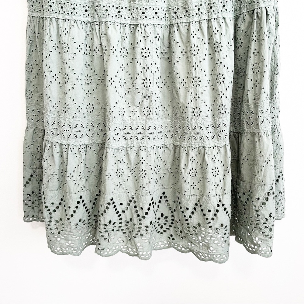 Anthropologie Green Lace Midi Dress - Picture 5 of 10